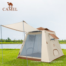 Camel Outdoor 4 People Eaves Sunshade Leisure Camping Tent Detachable Extended Oxford Waterproof Picnic Glamping Tent